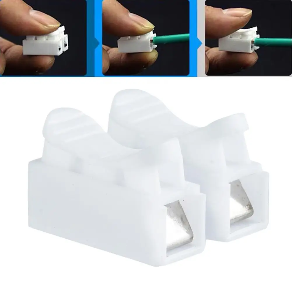 No Solding Quick 1P 2P Cable Wire Connector No Screw Terminal Block Spring Clamp Terminal Block LED Strip Light Replace Clamp