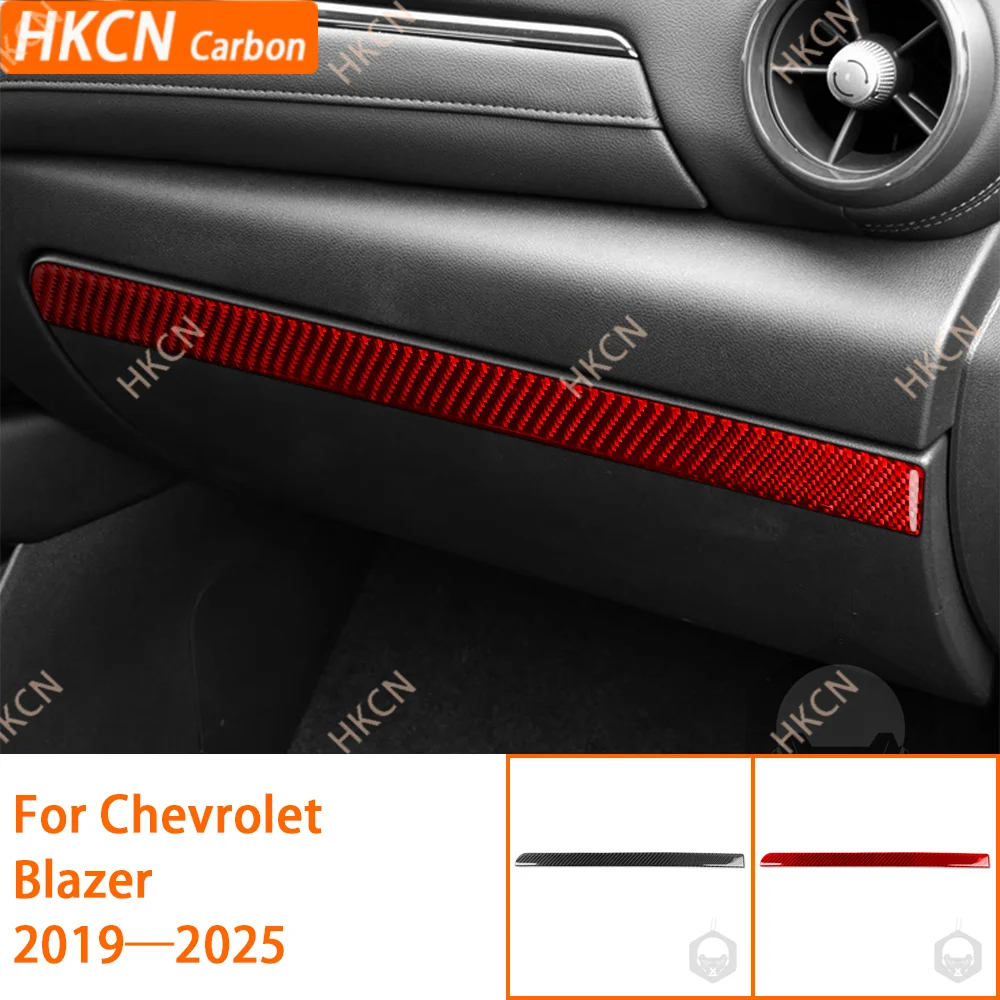 3K Carbon Fiber Sticker for Chevrolet Blazer 2019—2025 Passager Dashboard Strip Panel Trim Anti-Scratch Adhesive (Easy Install)