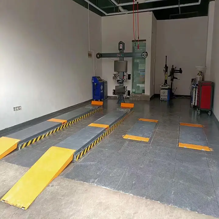 DELILAI Ultra Thin On Floor Full Rise Large Scissor Four Cylinder 4Ton CE Hydraulic Lift For Wheel Alignment Tire Repair