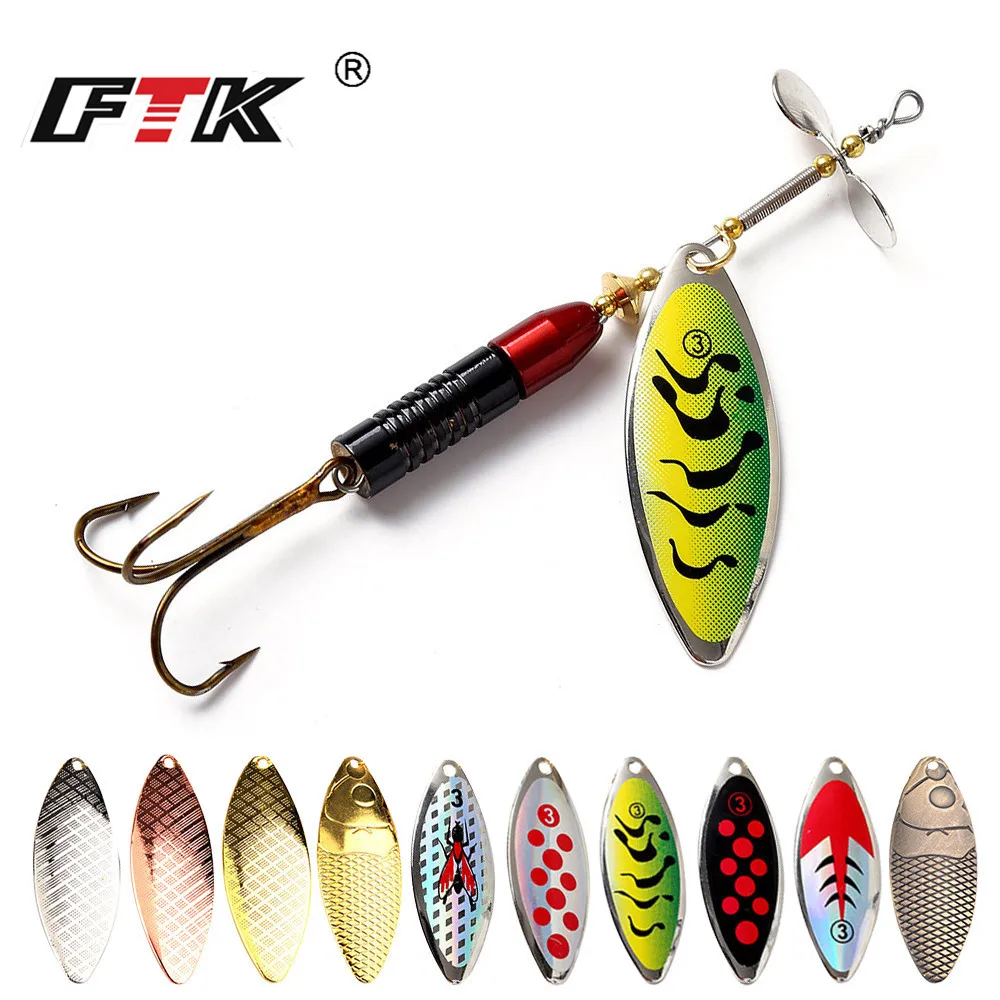 

FTK 1PC Spinner Bait Fishing Lures 16.5g 10cm Pesca Spinner Sequin Paillette Long Cast Carp Pike