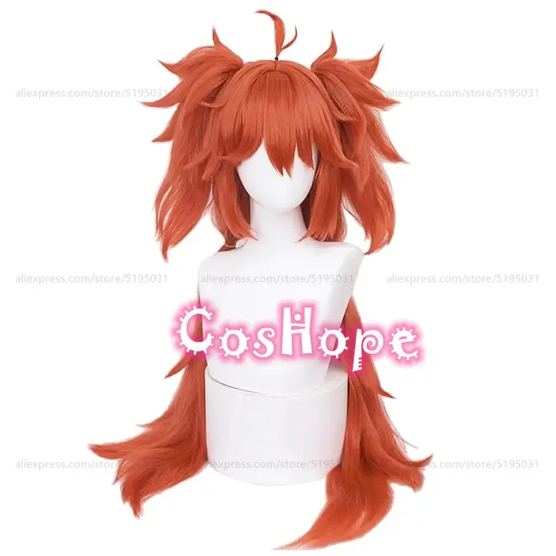 

COSda@ZZZ Koleda Belobog Cosplay Wig 80cm Long Hair with Double Ponytails Orange Red Wig Cosplay Anime Heat Resistant Synthetic