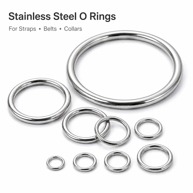 5/10/20Pcs 15-100MM Stainless Steel Seamless O Ring Adapter Buckle for Shoulder Strap Belt Dog Collar Webbing Leather Craft DIY