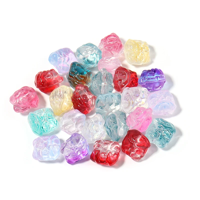 30pcs/lot Colorful Glaze Beads Aurora Charm Glass Loose Spacer Bead for Neckalce Eearring Hair Ornament  for Jewelry DIY Making