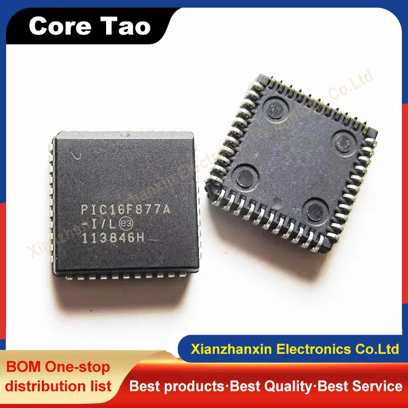 1PCS/LOT  PIC16F877A-I/L PIC16F877A PLCC44 48-bit flash MCU microcontroller IC chip in stock