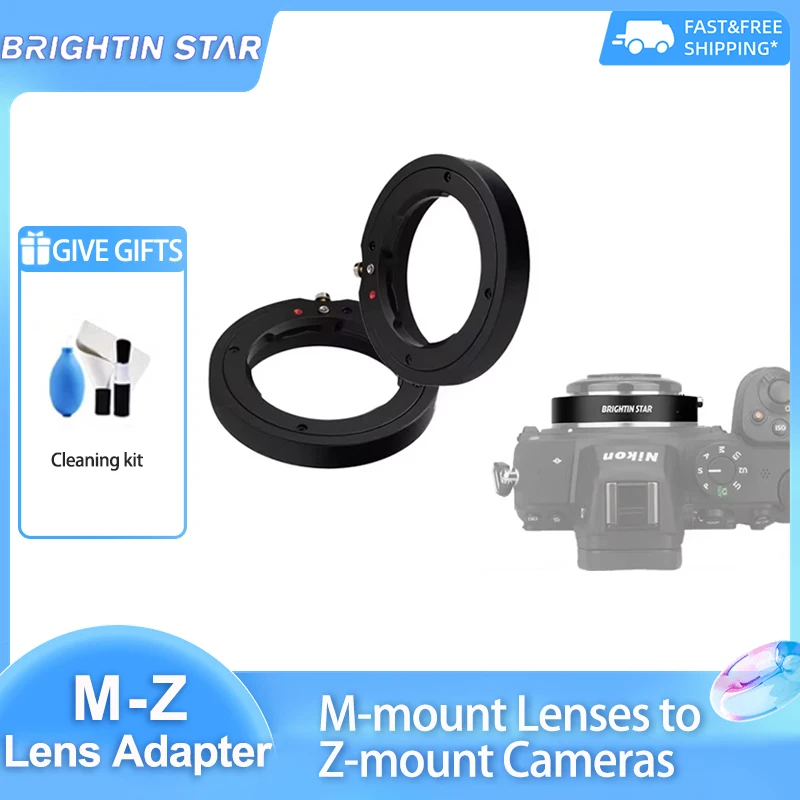 

Brightin Star LM-Z Camera Lens Adapter Ring for Leica M mount Lens to Nikon Z Mount Camera Z6 Z7 Z6II Z7II ZFC Z8 Z9 Convertor