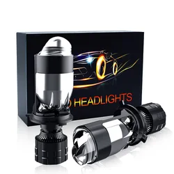 H4 Bi LED Lenses Projector Headlight 6000K Dual Projector Lens Auto Bulbs 160W High Low Beam Car Motorcycle lamps With Turbo Fan