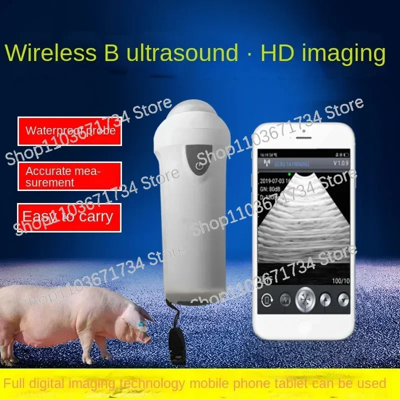 Portable Wireless Sow Pregnancy Detector-HD B Ultrasound Scanner for Pigs Sheep Mobile Compatible Animal Reproductive Ultrasound