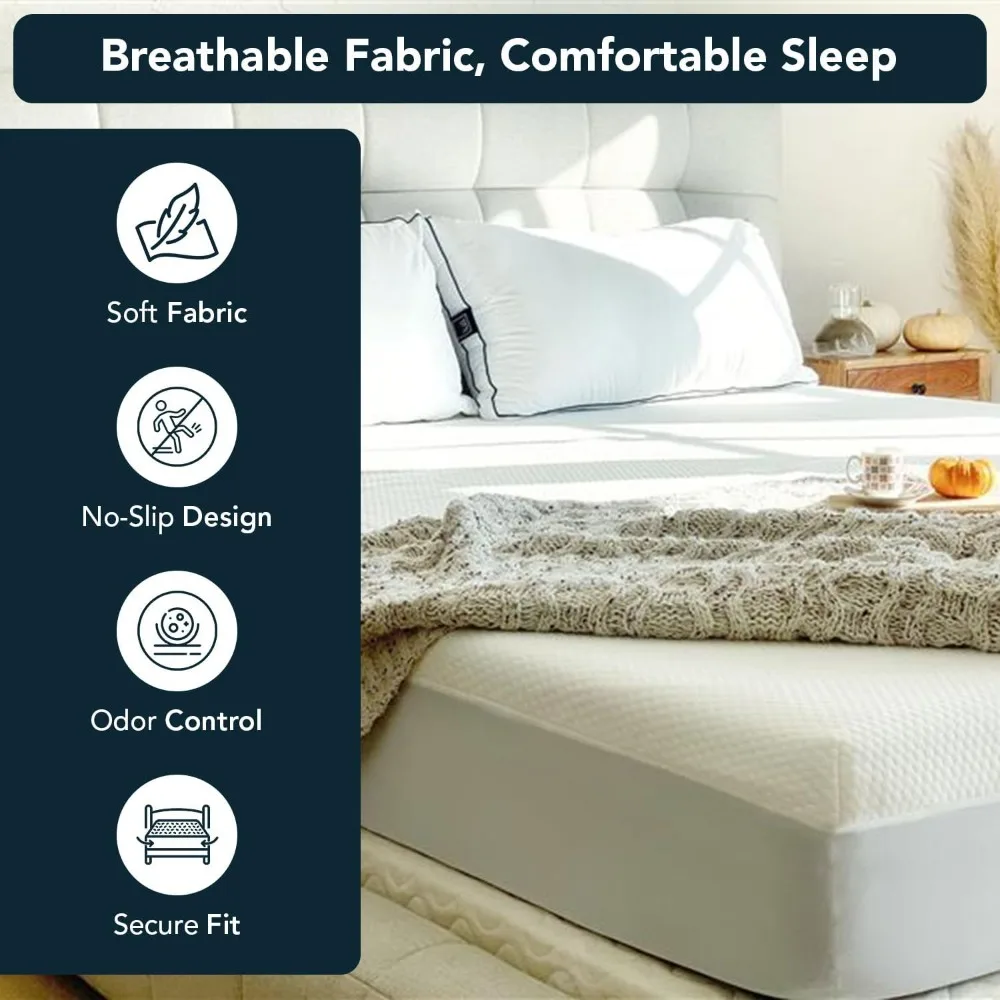 غطاء مرتبة كوين مقاوم للماء - ناعم جدًا، مقاوم للبقع، واقي قابل للغسل في الغسالة للمرتبة #5