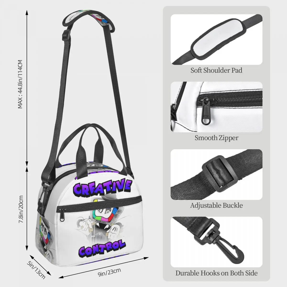 Creative Control (Mr. Puzzles) (Transparent Version) Insulated Lunch Bag for Women Office Cooler Thermal Box Tote Lunch Boxes