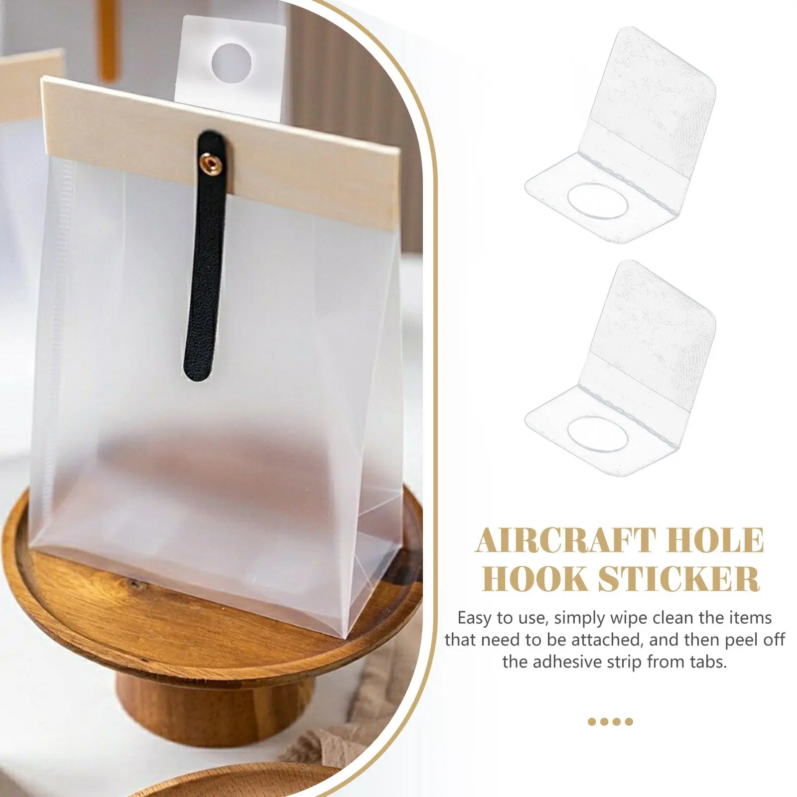 

100pcs Portable Retail Display Hooks Clear Sticky Tabs Self Adhesive Hanging Tabs Round Hole Hook Pvc Clear Hanger Tags
