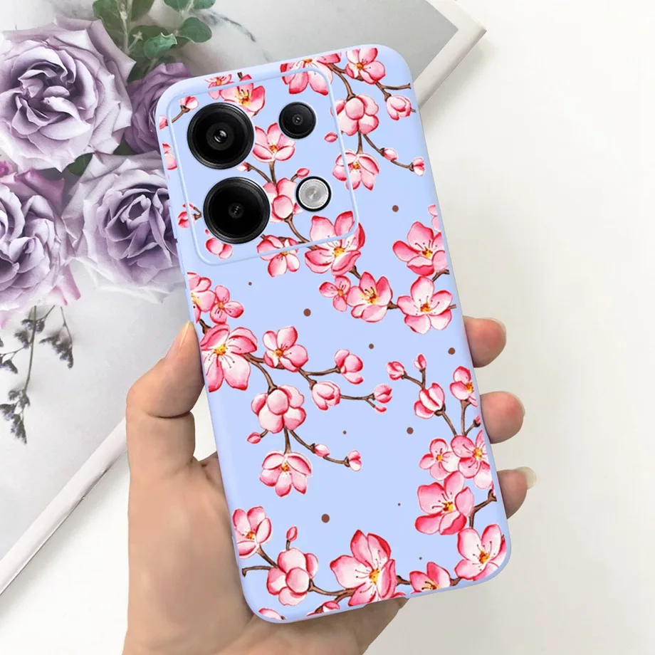 Capa de telefone coração amor para Xiaomi, Capa de silicone líquido macio, Xiaomi Poco X6 Pro 5G Coques, Redmi Note 13 Pro 5G