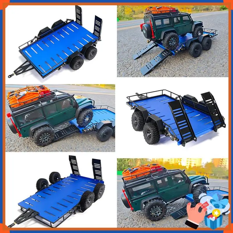 

Compact Metal Trailer Car Hopper Trail For Traxxas 1/18 TRX4M Cars Trailer Heavy Duty Truck DIY Parts