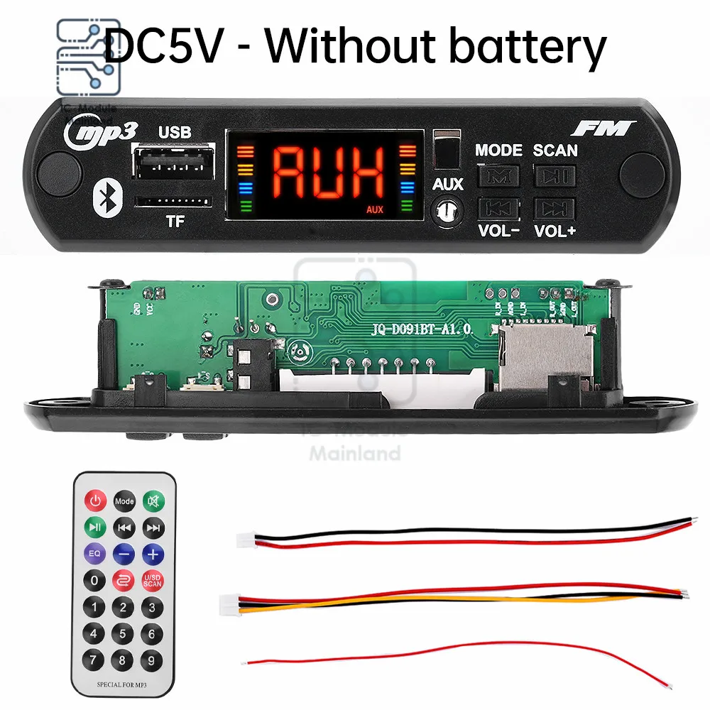 5V 12V Colour Screen Bluetooth 5.0 MP3 Decoder BoardAudio MP3 Player USB TF FM Radio Support Bluetooth Function For Car