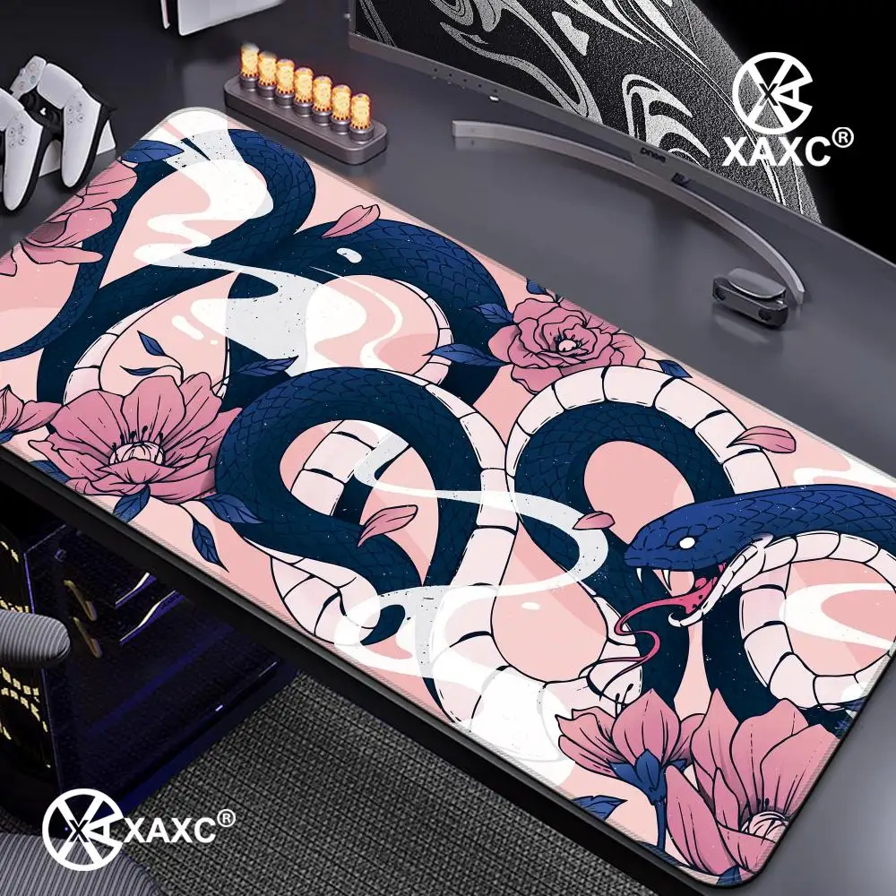 Viper Snake Mouse Pad Large Keyboard Mouse Desk Pad XXL Non-Slip Rubber Gaming Mouse Pad Laptop Mouse Carpet HYBXXC