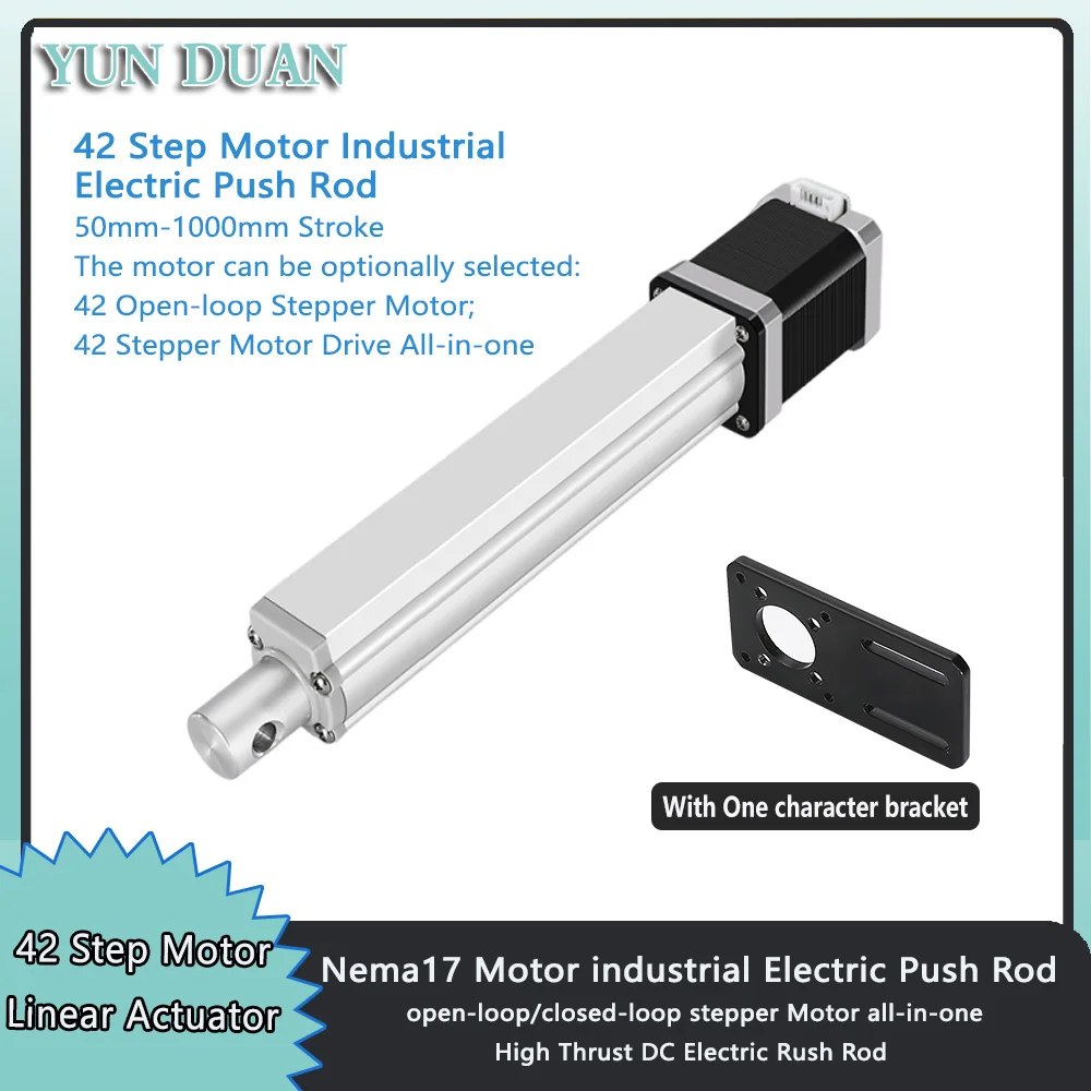 High Precision Linear Actuator Electric Linear Nema17 Stepper Motor Drive 50mm-500mm Stroke Push Rod for Automation Equipment