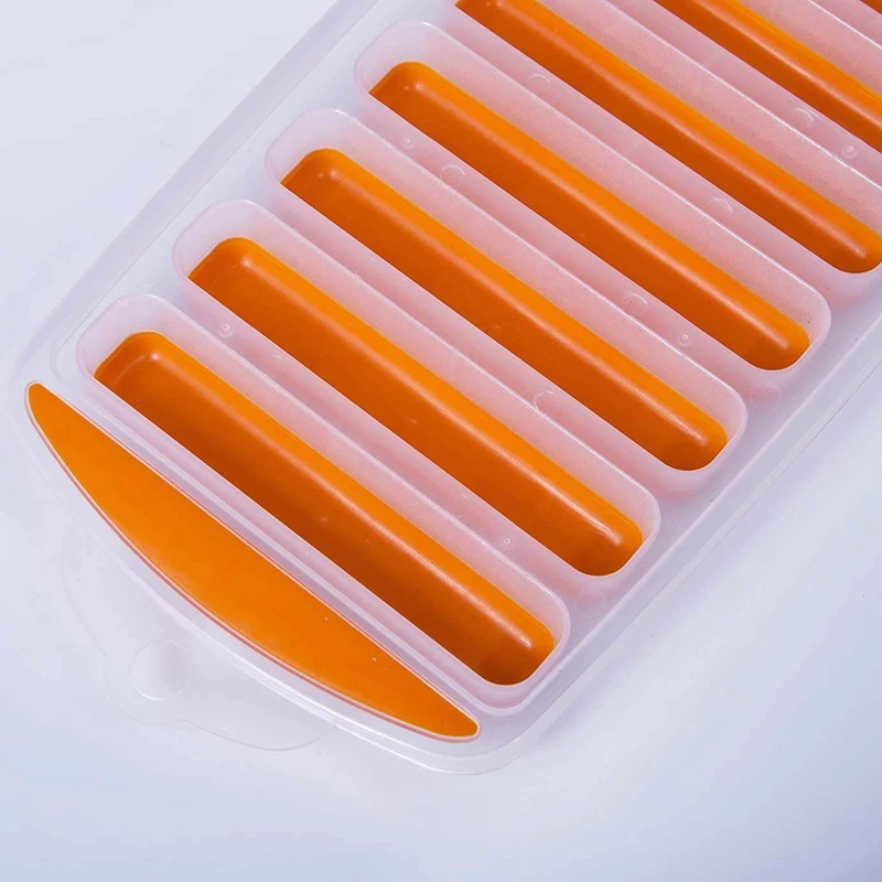 10 Grid Ice Cube Rectangular Column Thumb Ice Cube Ice Mold Orange long strip covered ice grid ice making mold