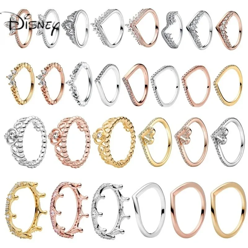 

Кольцо Disney New Crown Love Daisy, блестящее кольцо с цирконом, женское модное ювелирное кольцо, подарок