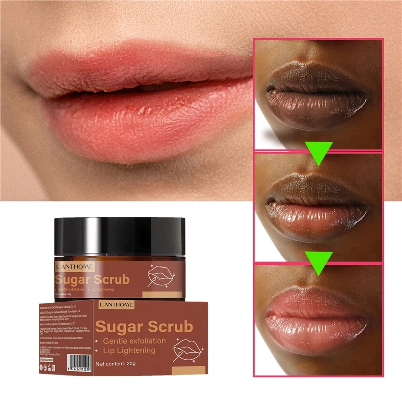 Exfoliante labial exfoliante, bálsamo de azúcar para blanquear los labios oscuros, elimina los labios opacos, ilumina los labios negros, exfoliante