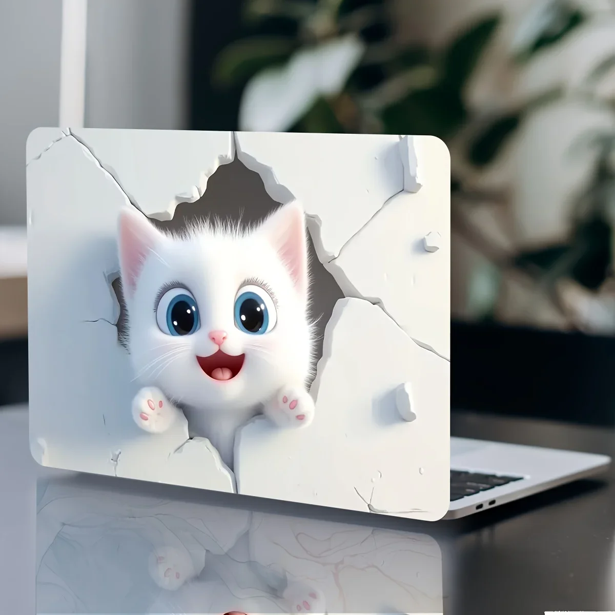 2PCS Cute Cat 3D Waterproof Vinyl Cat Sticker Design Notebook Computer Stickers Suitable DIY Suitable for Laptops Decal