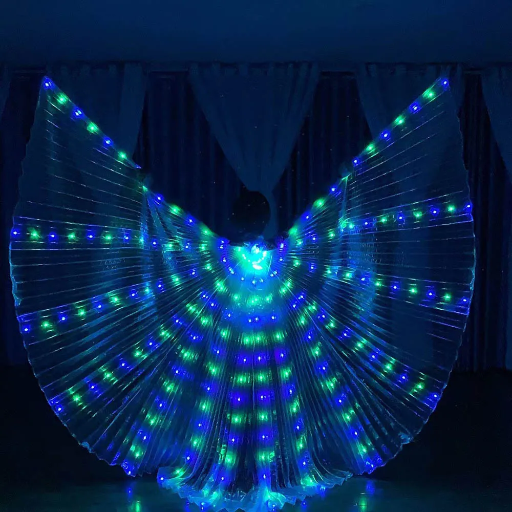 Ruoru Super Wings with Remote Controler RGB Adult Led Wings Belly Dance Isis Wings for Party Christmas Halloween Carnival