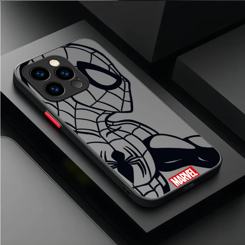 Marvel Spider-Man Line Matte Phone Case for IPhone 17 Air 15 16E 16 Plus 14 13 12 11 Pro Max XR X XS Max SE 2020 Bumper Cover - náhled 3