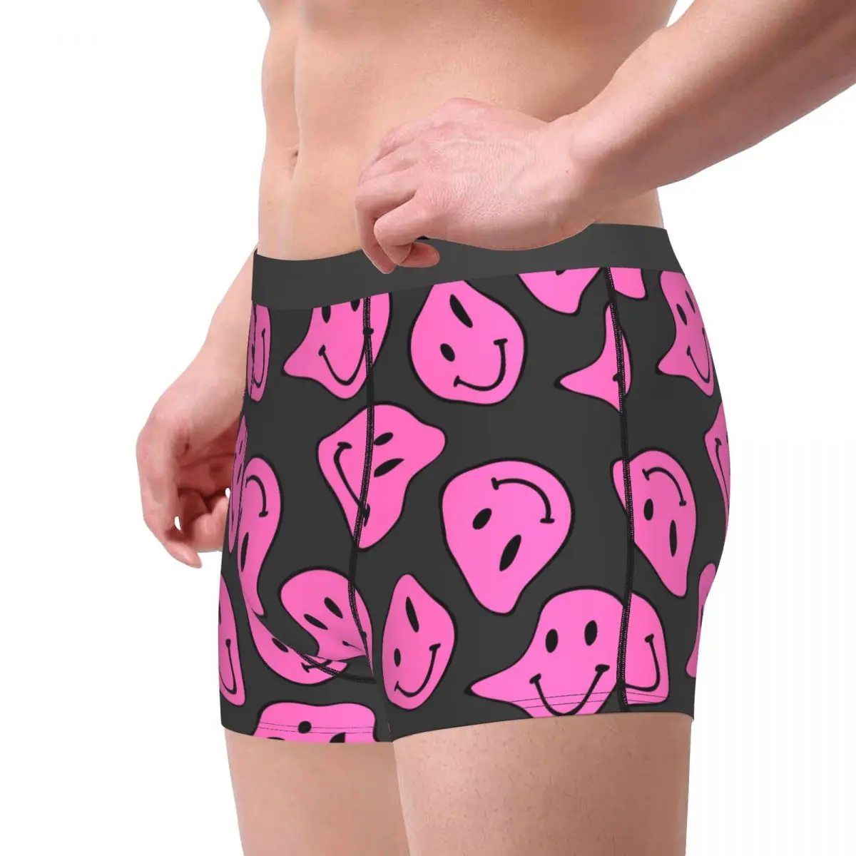 Style Of Psychedelic Hipster Faces . Pattern For Fashion. Underpants Breathbale Panties Male Underwear Print Shorts Boxer Briefs