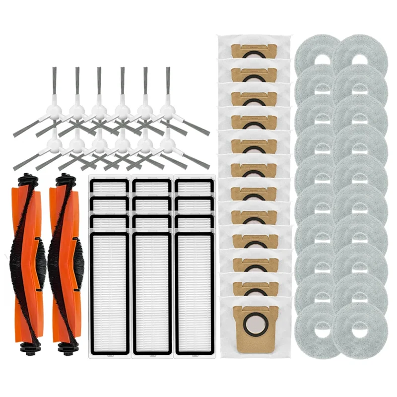 ABUS-For Xiaomi Robot Vacuum X20 Plus / X20 + Robot Vacuum Accessories فرشاة جانبية رئيسية فلتر Hepa ممسحة أكياس الغبار القماشية