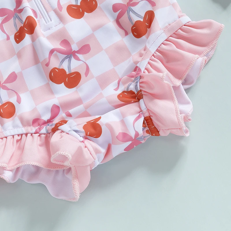 Baby Girl Cherry Print One-Piece Swimsuit Infant Swimwear Comfortable Soft Fabric Baby Pool Suit Cute Cherry Design 6 Baby Girl Cherry Print One-Piece Swimsuit Infant Swimwear Comfortable Soft Fabric Baby Pool Suit Cute Cherry Design 6