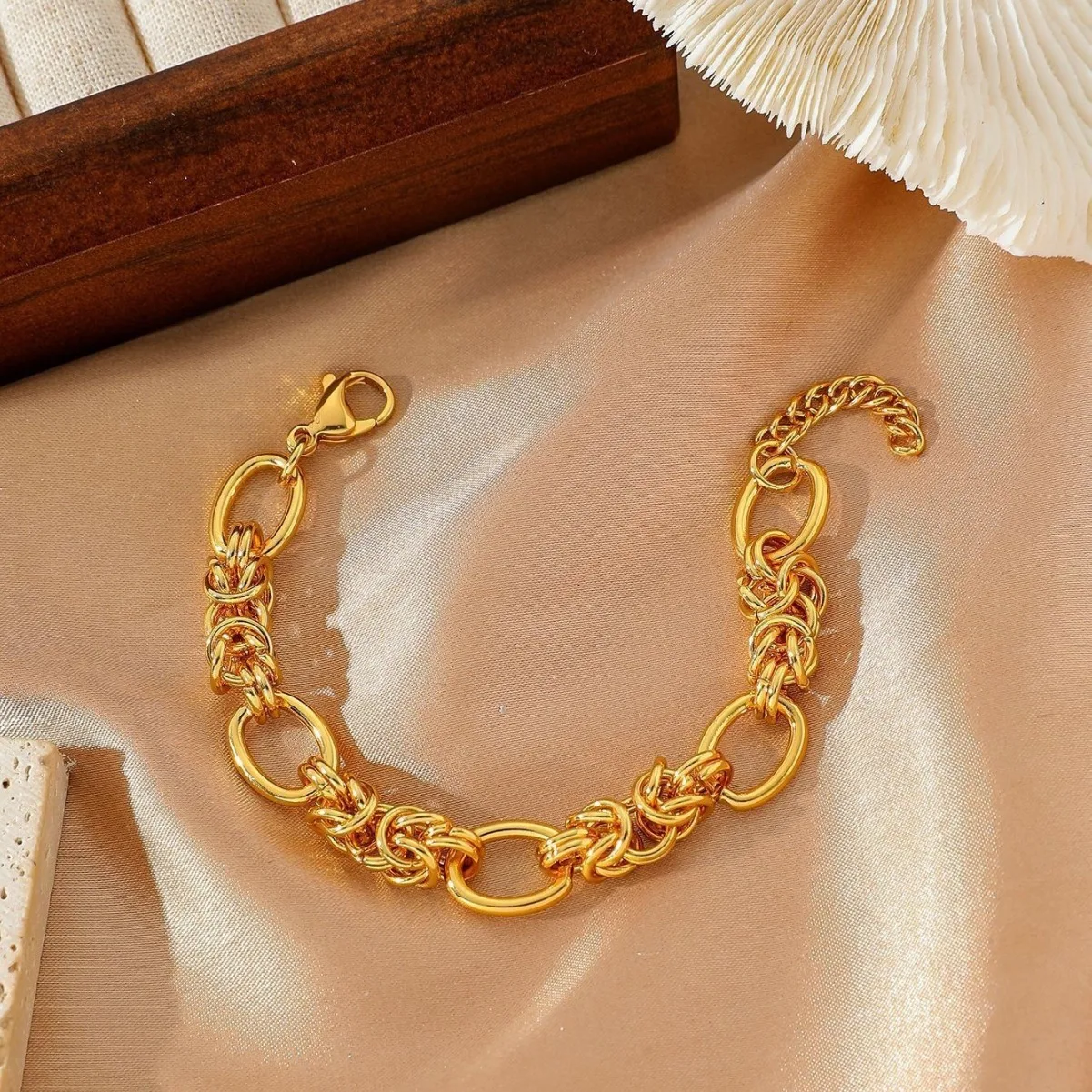 

Gold Plated Chain Bracelets for Women, Chic Cool Bangles, Punk Gothic Charm Bracelet, Stylish Jewelry