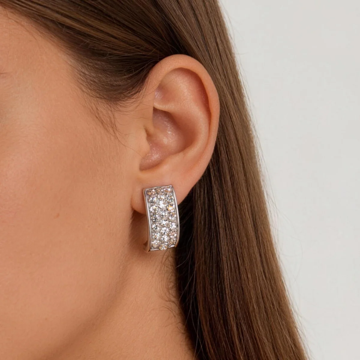 Zirkonia-Ohrringe für Damen Silberfarben Edelstahl Ohrstecker Trend 2026 Weiblicher Statement-Ohrschmuck Kostenloser Versand
