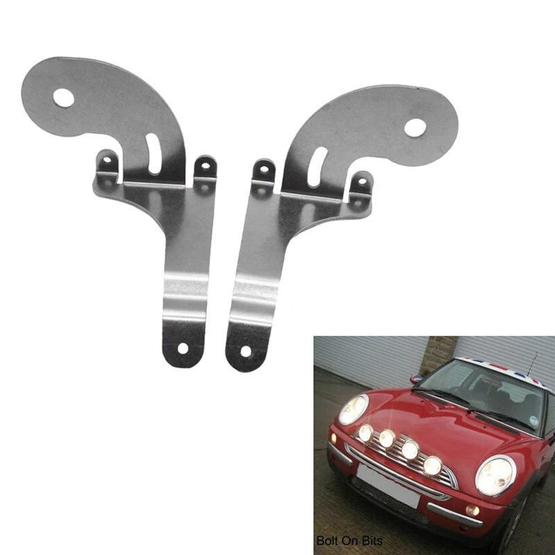 Stainless Steel Car Front Grille Spot Light Fixing Bracket For-BMW Mini R50 R52 R53 2001-2007