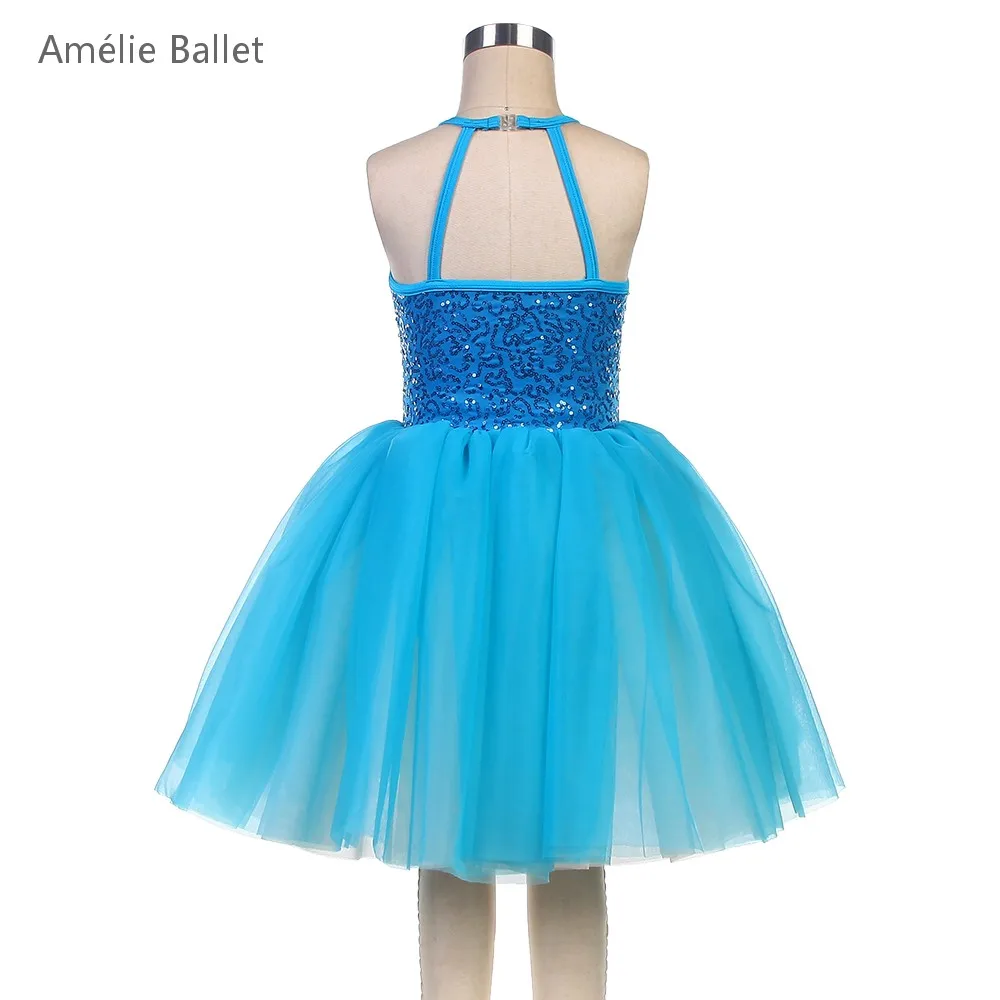 25121 Nieuwe Ballet Kostuums Meer Blauw Pailletten Spandex Top Lijfje Ballet Tutu Kids Stage Performance Ballet Kostuum tutu