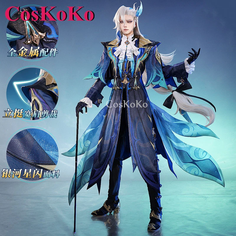 

CosKoKo Neuvillette Cosplay Game Genshin Impact Costume Handsome Fashion Battle Uniforms Halloween Party Role Play Clothing New