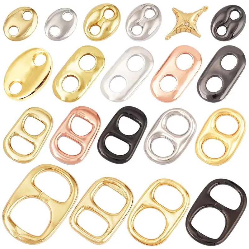 Pig nose Soda Cap Twin Hole Brass Metal Connect Attachment,Gold Plated Colour,Fashion Trendy Handmade Jewelry Findings , 1pc M59