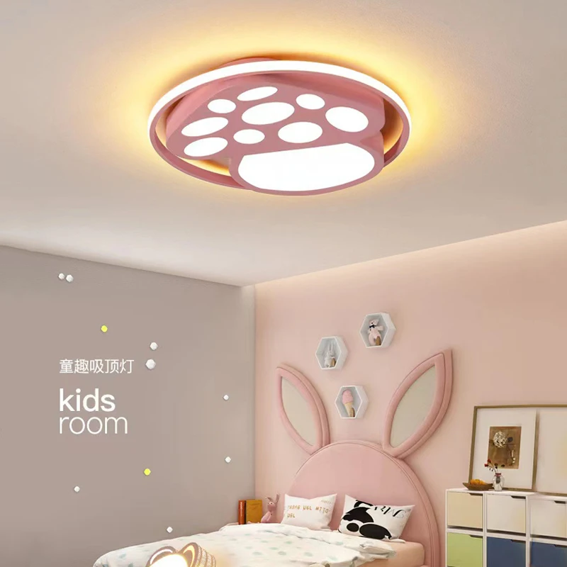 

Kids Room Ceiling Lamp Mushroom Chandelier For Children Room Bedroom Study Nursery Baby Cartoon Pink girl boy led ceiling Lights