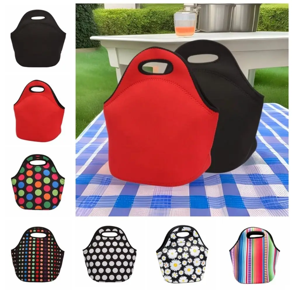 Foldable Portable Lunchbox Reusable Leakproof Travel Lunch Bag Neoprene Large Capacity Insulated Lunch Bag Camping