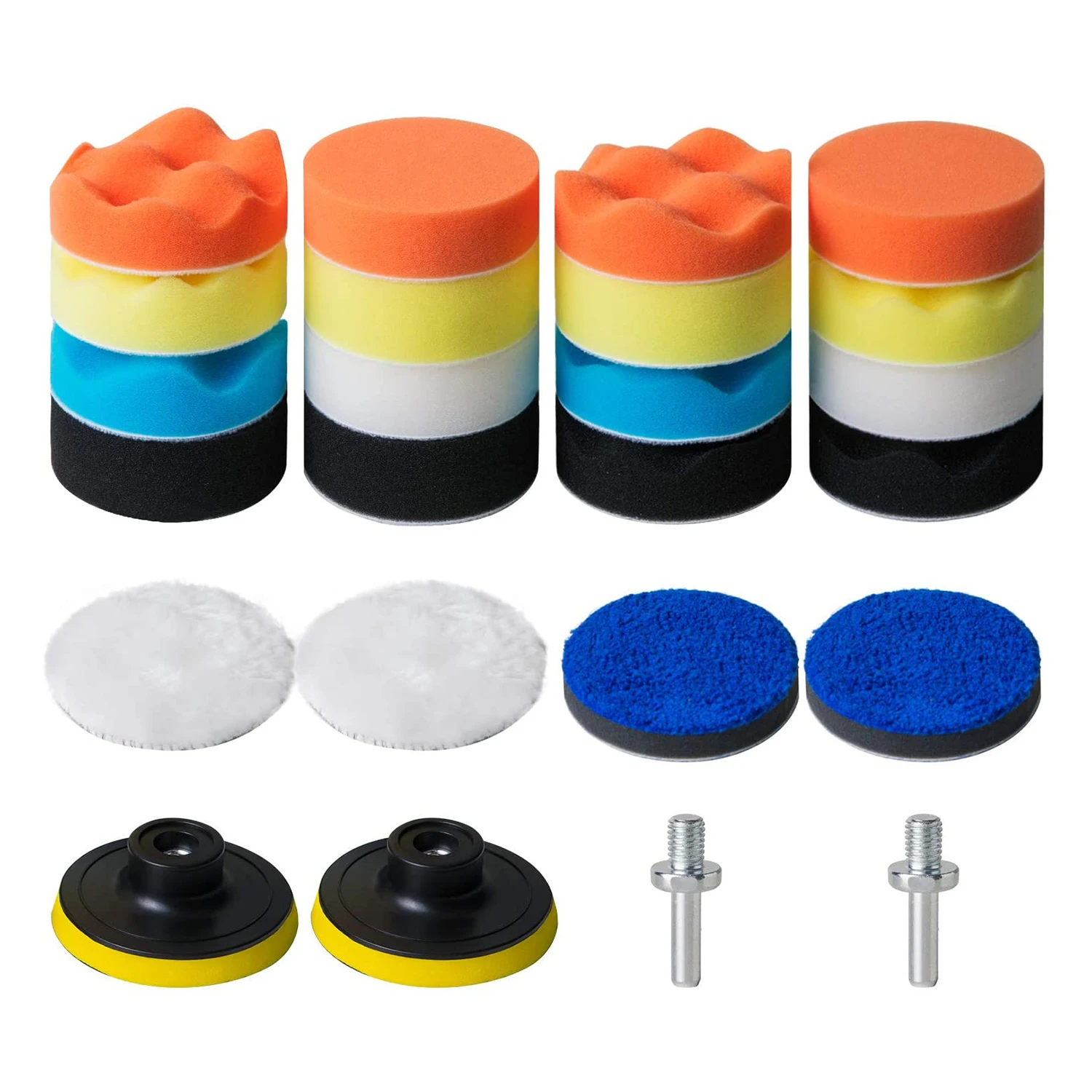 

A53Q-24Pcs 3-In Polishing Pad Kit Sponge Buffing Pads For Car Foam Drill Car Care Polisher Buffing Kit For Waxing Polishing