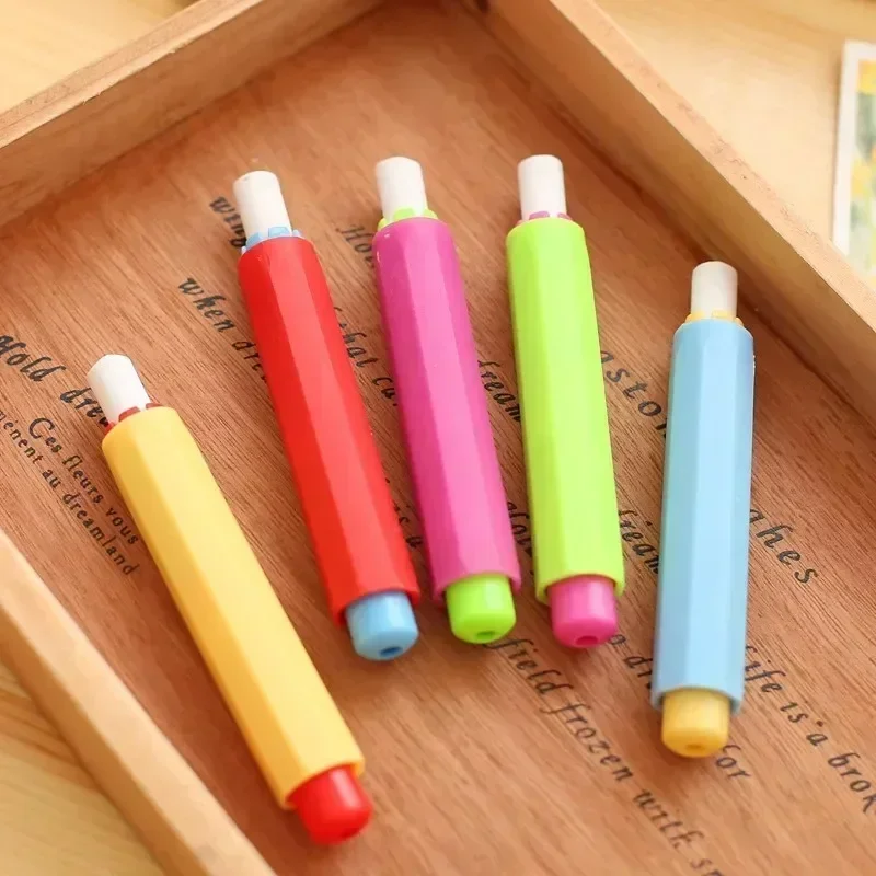 5pcs Colourful Chalk Holder Storage Hard Case Non-toxic Chalk Clips Protective Health Teacher Blackboard Drawing School Office