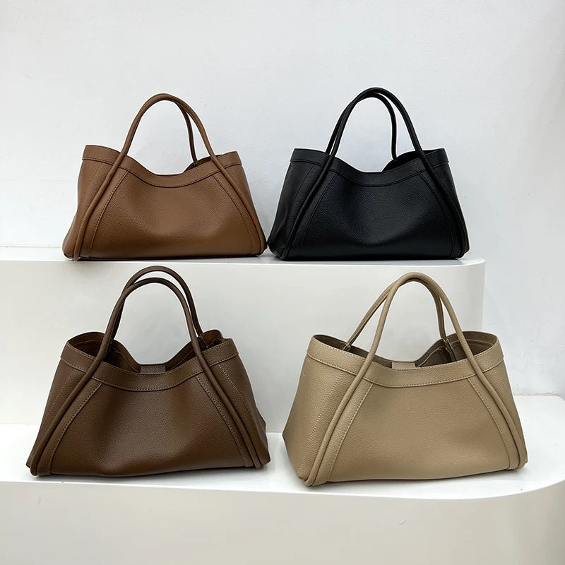 Obi 2026 New Handbag Basket Fashionable Retro Lychee Pattern Commuter Bag Single Shoulder Slant Cross Bag Soft Surface PU Mat...
