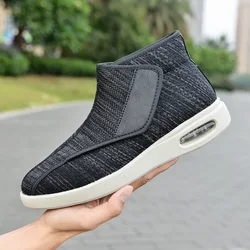 Casual Men Orthopedics Wide Feet Swollen Shoe Walking Shoes Warm Wool Boots Thumb Eversion Soft Comfort Adjust Diabetic Recovery