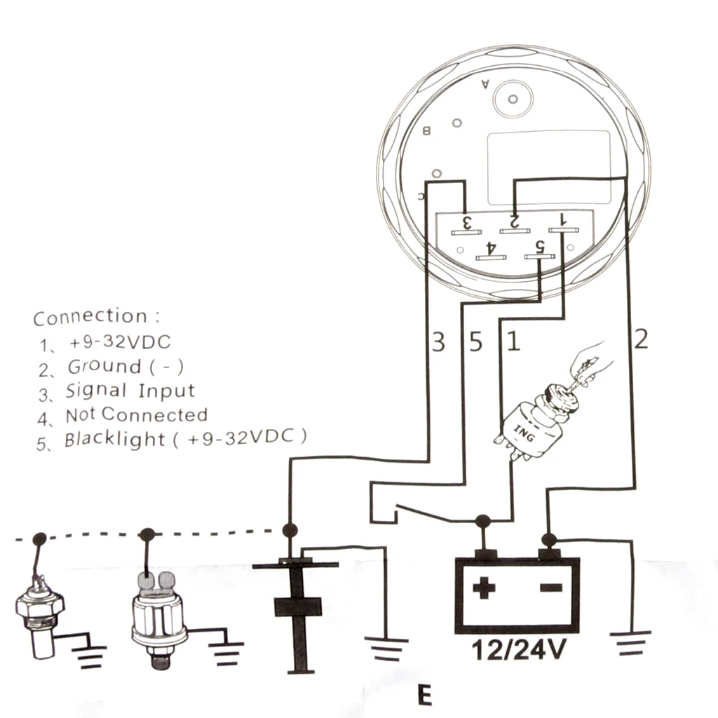12V Electrical Fuel Level Gauge LED Marine Sensor 52mm Stainless Steel for Boat Accessories