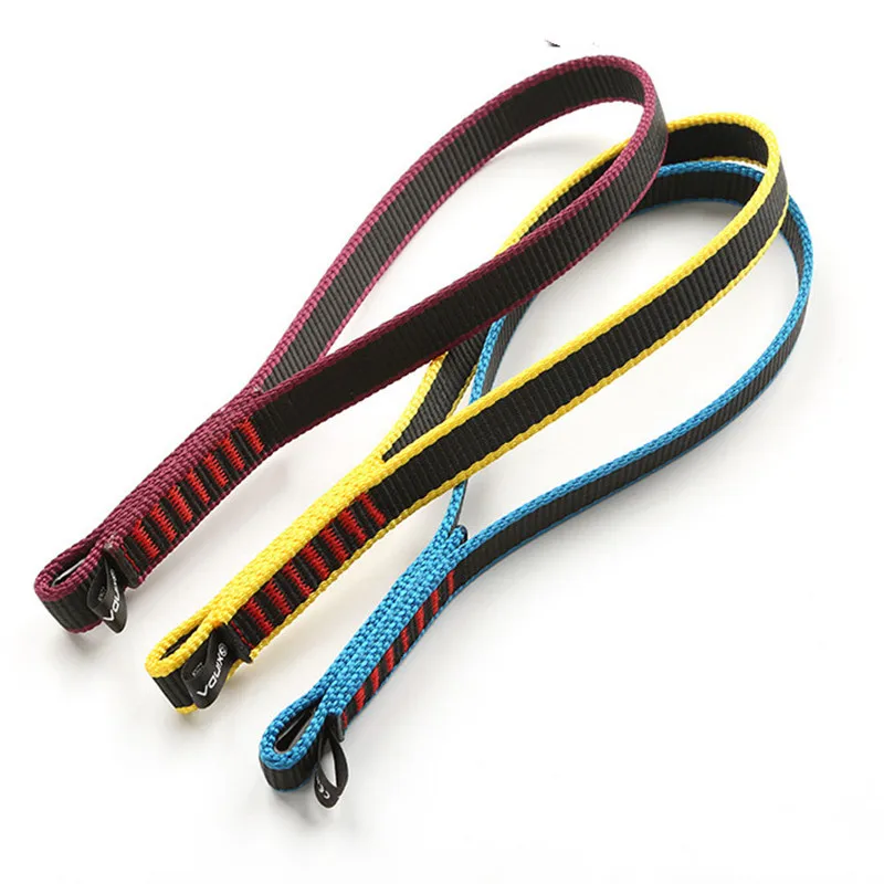 

22KN Rock Climbing Quick Draw Rescue Nylon Flat Belt Carabiner Carabiner Hardware Webbing Fast Hanging Connection Rope