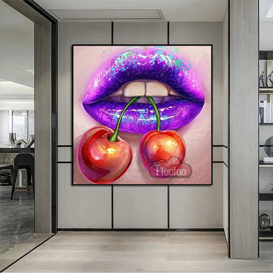 Diy Square Round Mosaic Diamond Painting Cross Stitch 5D Sexy Lips Eyes Rhinestone Picture Handmade Bead Embroidery Decora Mural