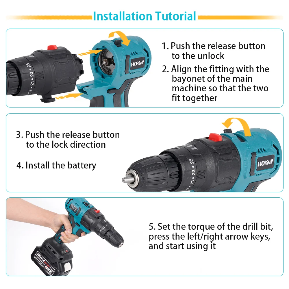 Imagem -06 - Hormy-brushless Oscilante Multi-tool Conjunto para Furadeira Elétrica Chave Aparador Chave de Fenda Pistola de Água Jig Saw Makita Bateria