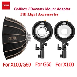 ZHIYUN 60cm Deep Mouth Softbox Bowens Mount Adapter Accessories for ZHIYUN MOLUS G60/ZHIYUN MOLUS X100 COB LED Photography Light