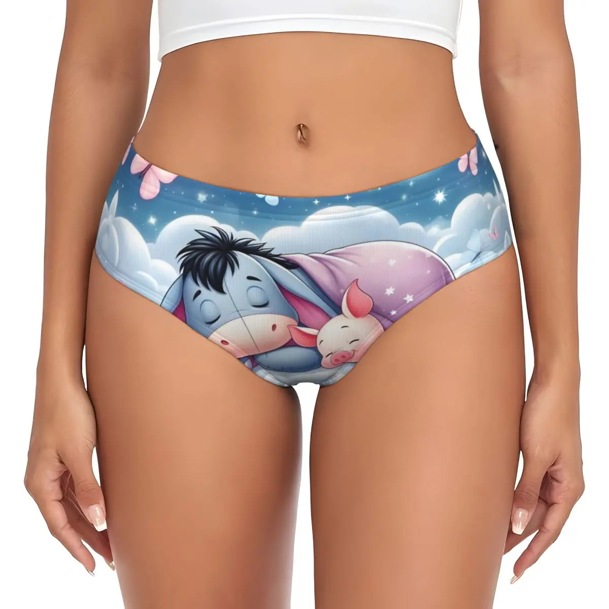 Ropa interior caliente cómoda de las bragas de las mangas del oso de Winnie Pooh de las mujeres personalizadas