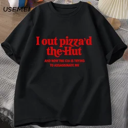 Wyszłam na pizzę koszulka z nadrukiem podkoszulki męskie kobiety na co dzień T-shirt bawełniany odzież męska za duże męskie ubrania