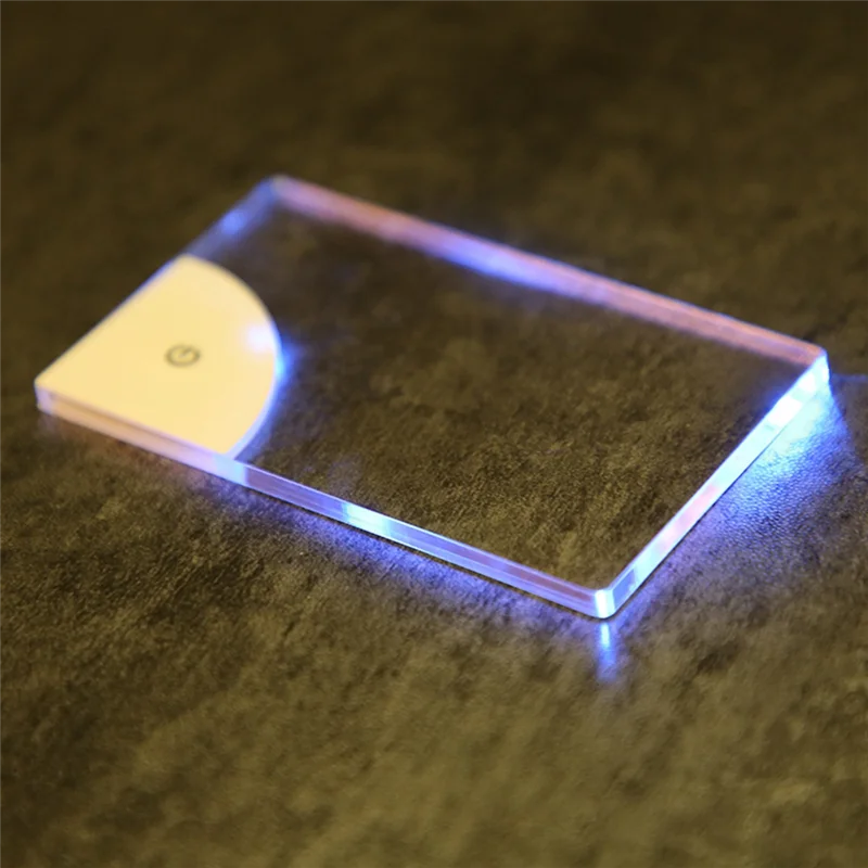 

M13K-LED Blank Acrylic Glowing Business Card Light Transparent Name Tag Board DIY Gift For Husband Boyfriends Dady Gift