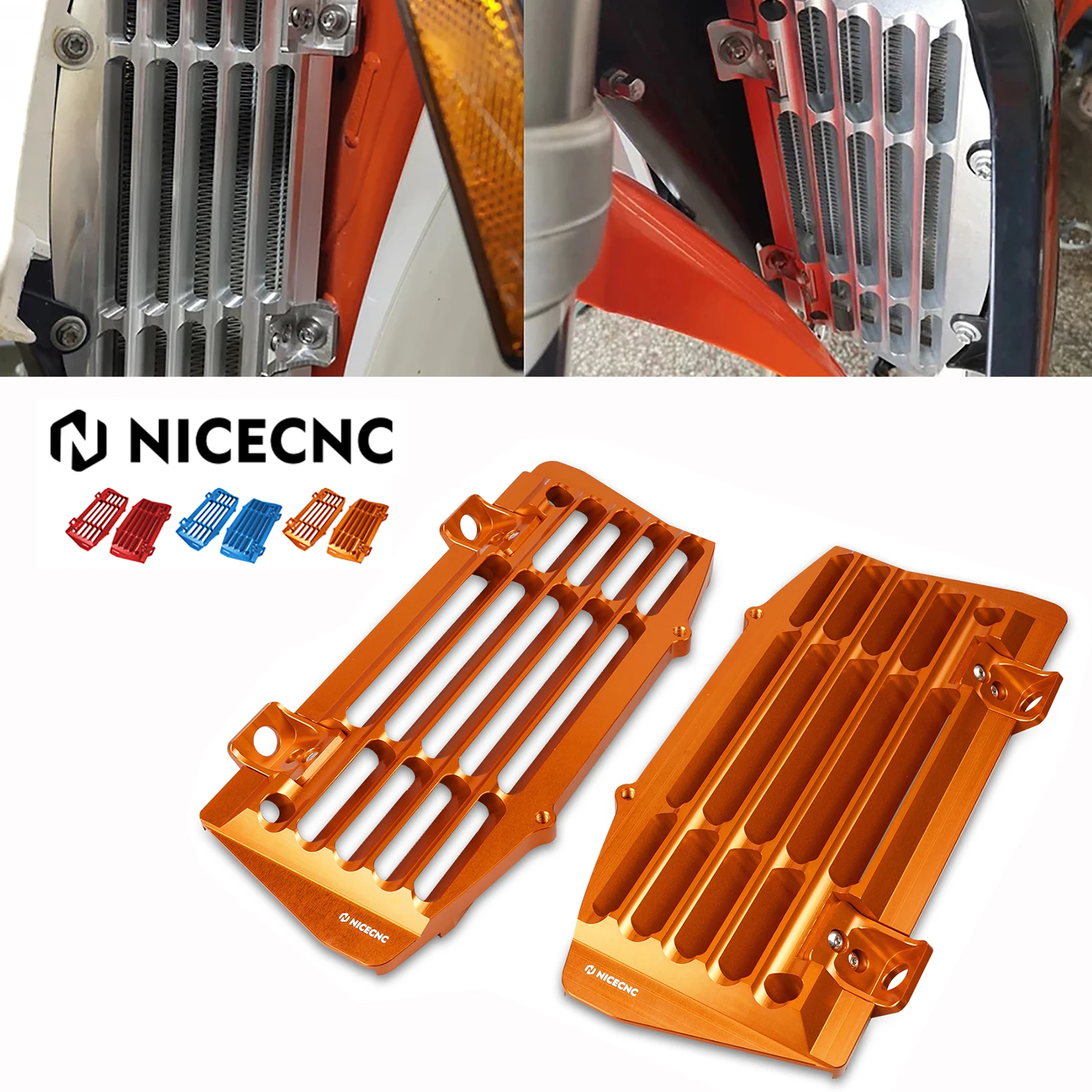 NICECNC Engine Oil Cooler Radiator Guard Cover Protection For KTM 125-500 EXC EXC-F SX SXF XCW XC XCF XCFW TPI Six Days 17-22