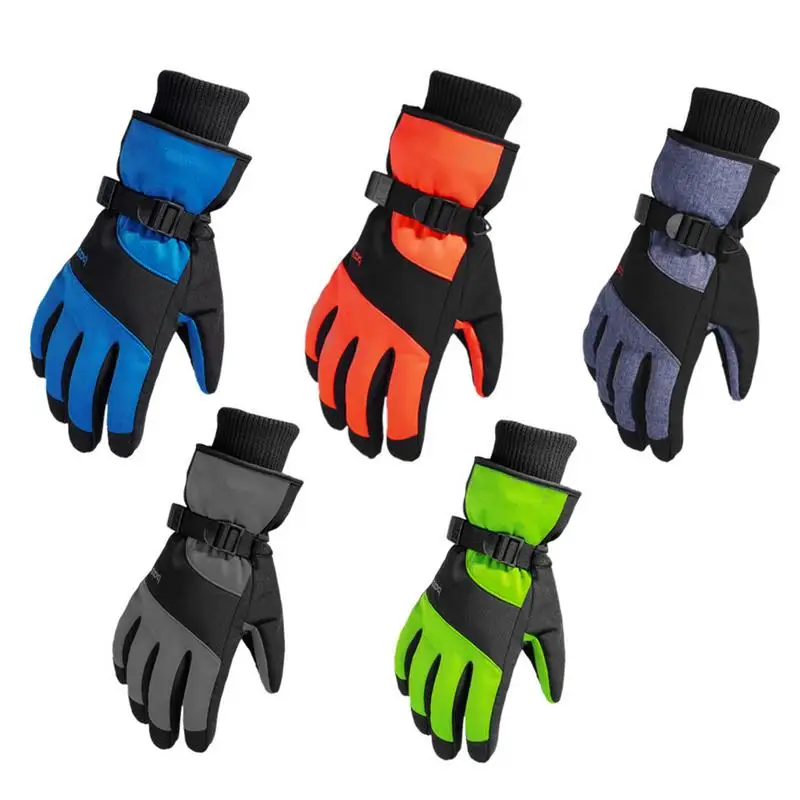 

Waterproof Winter Ski Gloves Winter Snow Gloves Outdoor Riding Gloves Windproof Snowboard Gloves With Wrist Leashes For Cold